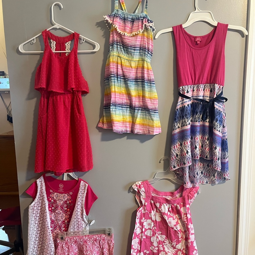 Pinky Red Tiered Ruffled Sundress Casual